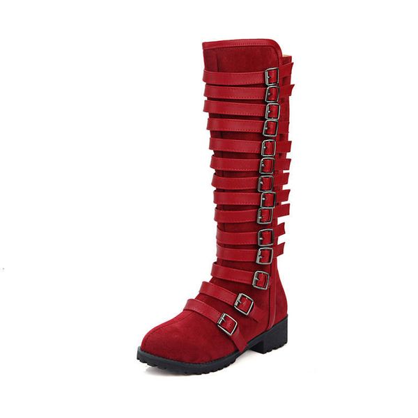 

new big 2021 34-46 knee high women flock autumn winter boots syu2, Black