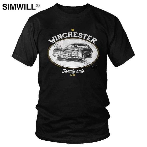 

sport supernatural t-shirts mens stylish short sleeve soft cotton t shirt winchester bros classic auto car tshirt regular fit tee