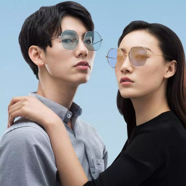 

new xiaomi ts fashion sunglasses non-slip silicone nose pads hd nylon lens quality classic frame men and women sunglasses, White;black