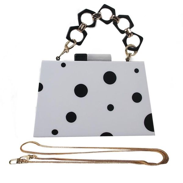 

женщины акриловые черный белый box evening clutch мешок плеча bridal выпускного вечера партии венчания crossbody сумки кошелек