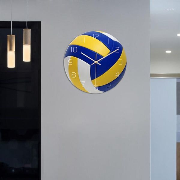 Volleyball Acryl Stille Wanduhr Schlafzimmer Wohnzimmer Geburtstag Weihnachten Geschenke Geschenk für Kinder Dekor Uhren