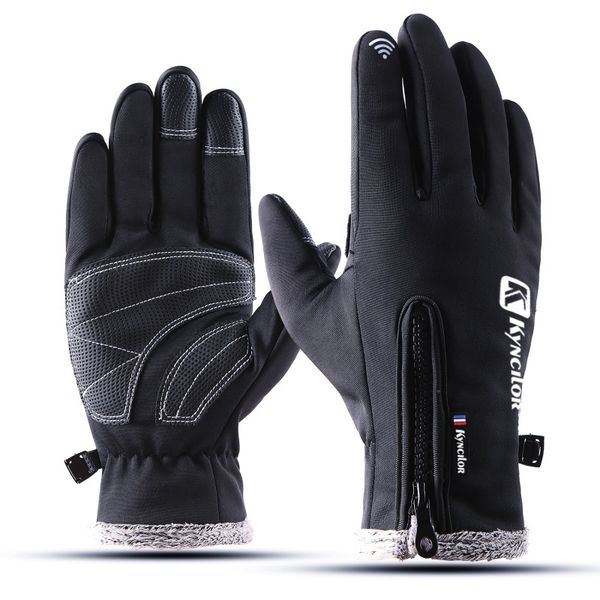 

waterproof warm ski wind-proof thermal touch screen outdoor sport cycling snowboard gloves high quality, Blue;gray