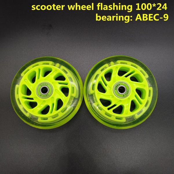 

skateboarding children scooter wheel flashing lighting 100*24 mm 120 pu for