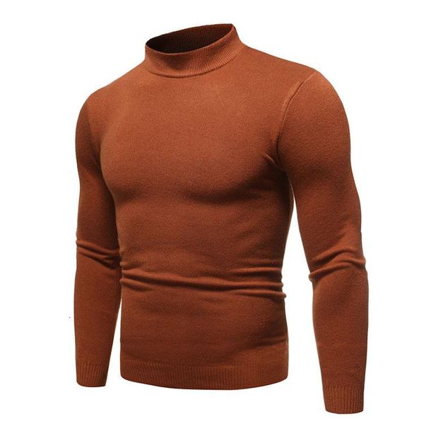 

2020 new men's slim fit turtleneck sweater pullover male autumn solid color long sleeve high neck knitted sweater pullovers, White;black