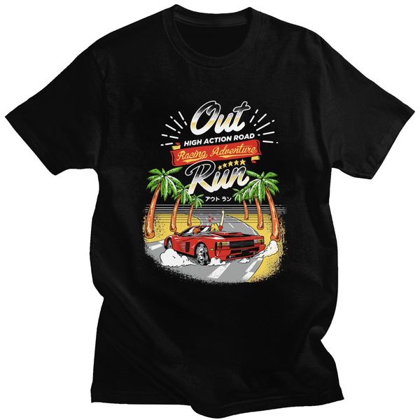 

retro out run soft short sleeved 80s retro arcade game tshirt racing adventure outrun gift sport hooded sweatshirt hoodie men t shirt