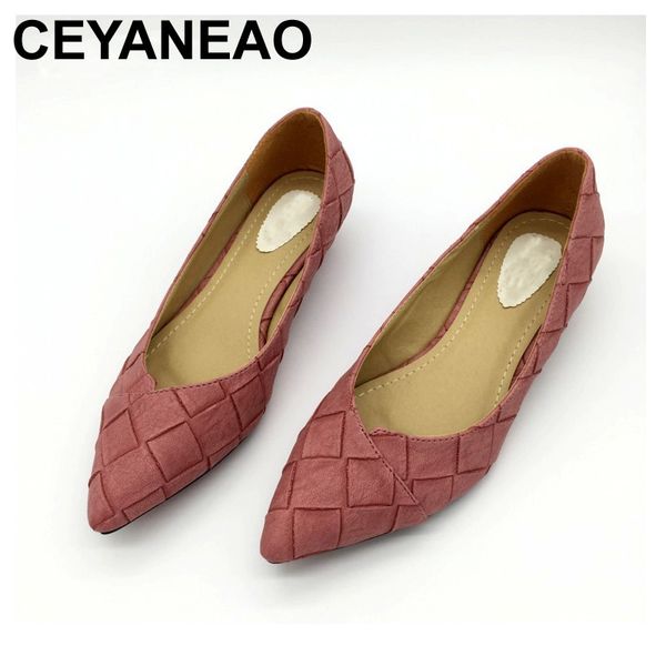 

ceyaneao women's pointed toe pumps spring autumn pu shallow slip on women low heel pumps office lady casual single shoes lj200928, Black