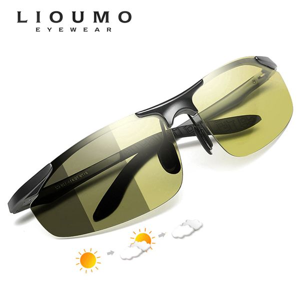 

pchromic sunglasses men women day night vision driving polarized discoloration eyewear chameleon sun glasses anti-glare lens, White;black