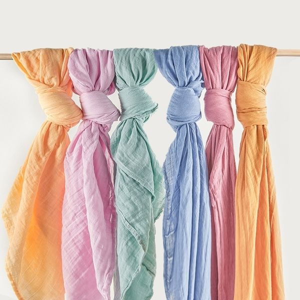 

100%cotton infant baby swaddle blanket soft breathable cotton muslin cloths solid color bath towel sleeping wrap dropshipping y201009