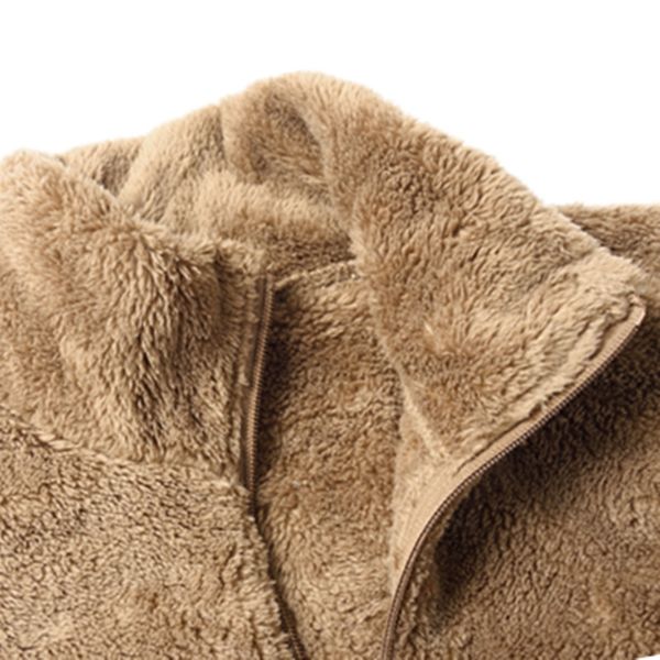 

2020 new autumn winter plush warm jacketoutdoor jacket women's double-sided coral fleece jacket hand fleece cardigan warm norxt, Black