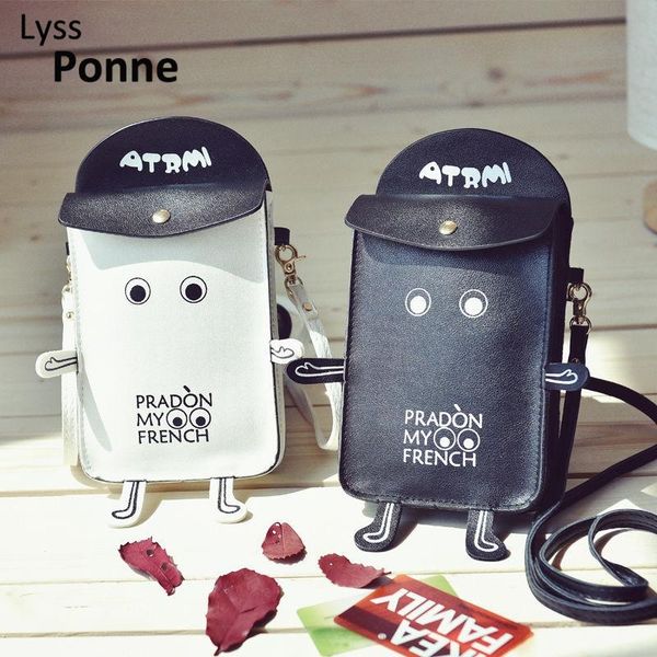 

women mini shoulder bag messenger crossbody cute robot pu leather purse classic elegant crossbody lovely mobile phone bags