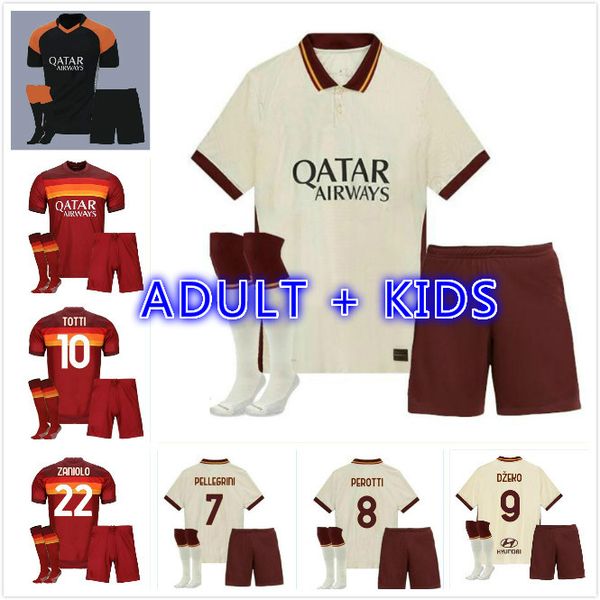 

new kids 20 21 perotti kolarov kluivert dzeko pastore soccer jersey 2020 2021 pastore dzeko zaniolo el shaarawy football shirt, Black