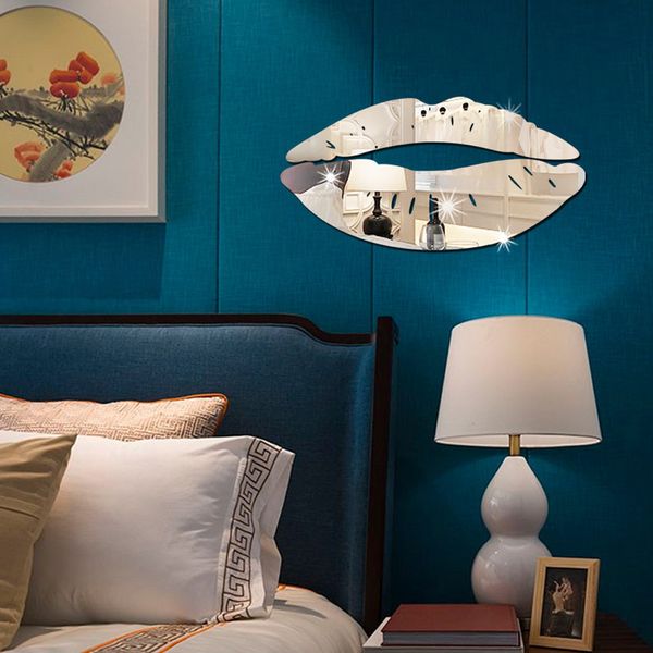 

brand new and durable removable lips mirror wall stickers decal art pvc home room decoration diy adornos para casa