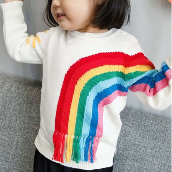 

and winter new hand made autumn rainbow sun pattern cotton children's sweater, Blue