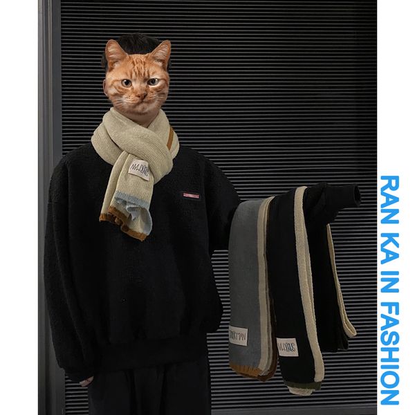 

шарф человек зимняя корейская версия универсальный учебный подарок теплые молодая пара галстук женщин ins мода, Blue;gray