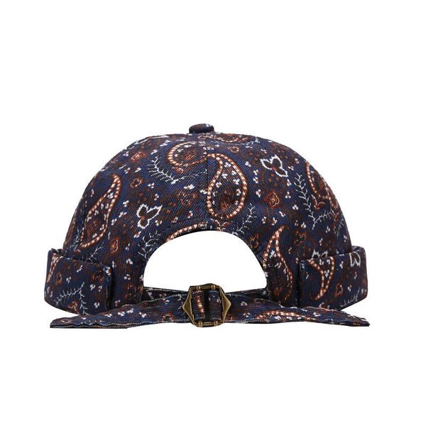

beanie/skull caps vintage cotton beanie hats women men autumn landlord hat streetwear hip hop brimless cashew pattern docker cap adjustable, Blue;gray