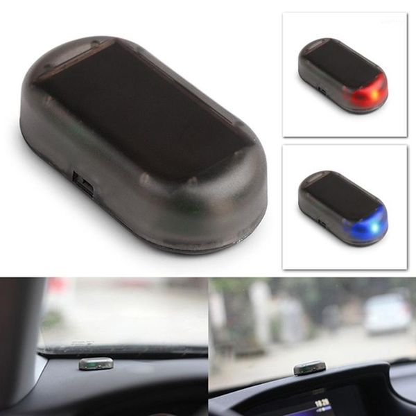 

1pc fake solar car wireless alarm led light lamp safe system warning theft flash blinking anti-theft caution lamp1
