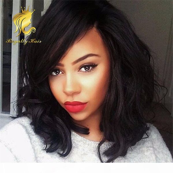 

short bob front lace wigs brazilian natural wave black bob wig full lace human hair wigs for black women with baby hair, Black;brown