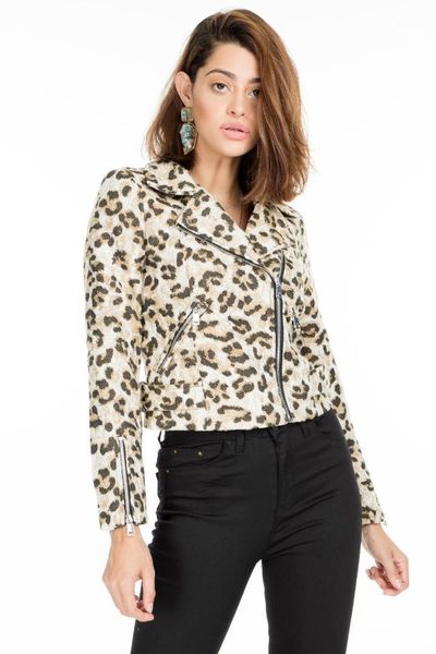 

only onlmacey leopard biker jacket women jacket 151792341, Black;brown