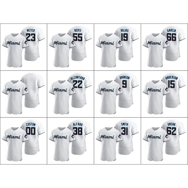 

miami\rmarlins men #23 max meyer 38 jorge alfaro 9 lewis brinson 62 jose urena custom women youth white 2020 authentic jersey, Blue;black