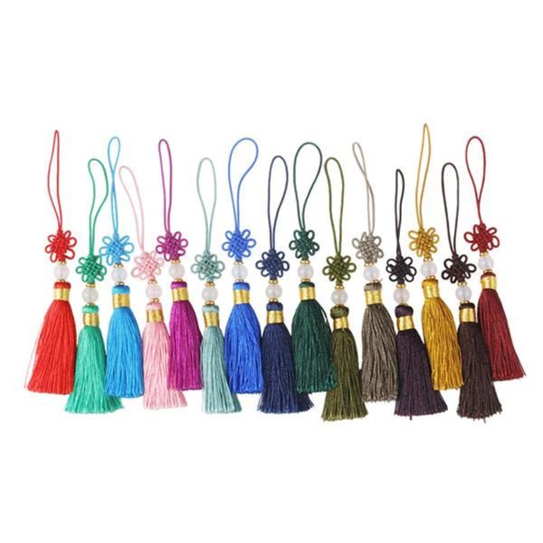 

5pcs chinese knots beads tassel fringe pendant diy craft material party tassel trim curtains decor accessories tassels ribbon h jllysl