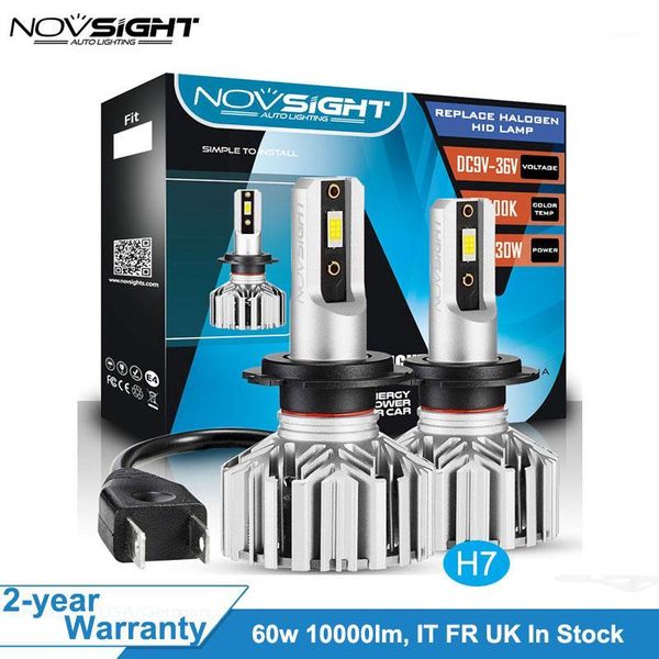 

novsight h7 led bulb 60w 10000lm 6000k car light 12v led headlight automotivo lamps car accessories replacement lights 2pcs1