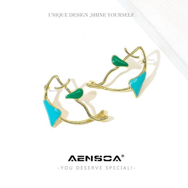 

aensoa fashion creative irregular painting metal dangle earrings for women gold color geometric drop earrings 2020 accessories, Silver