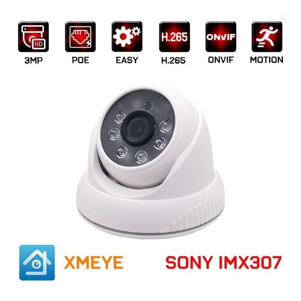 

3mp 2mp 1080p poe ip camera sonyimx307 h. 265 indoor plastic dome cctv video surveillance security camera onvif xmeye p2p1