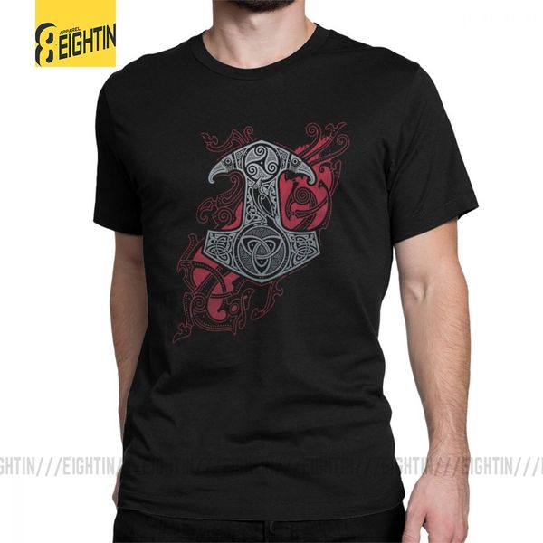 

raven's mjolnir viking valhalla for short sleeve vintage crew neck clothes comfortable sport hooded sweatshirt hoodie men t shirt