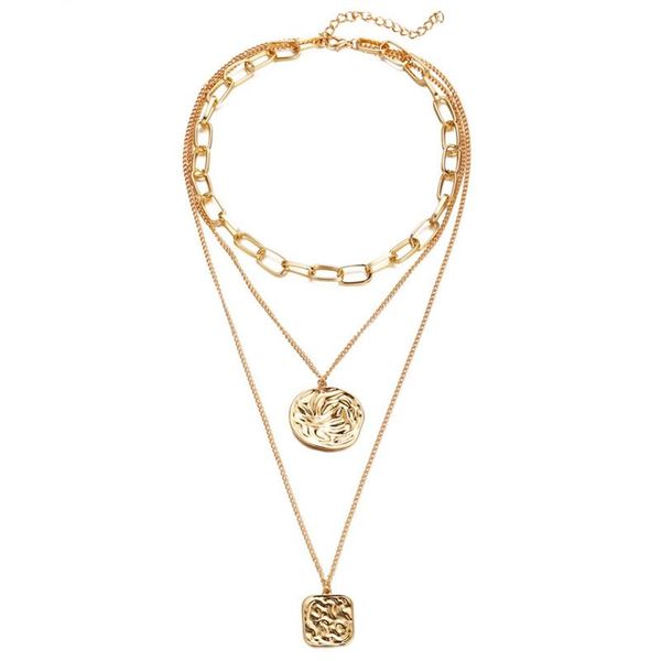 

women fashion elegant bohemian multi layered necklace gold color long chain necklace jewelry, Silver