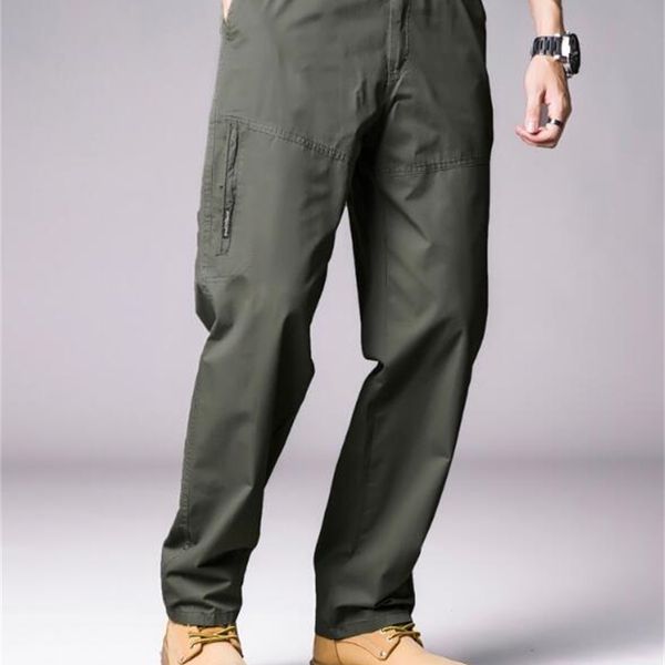 

2021 new spring fall cargo big cotton slacks loose men's pants 3xl 4xl 5xl 6wjy, Black