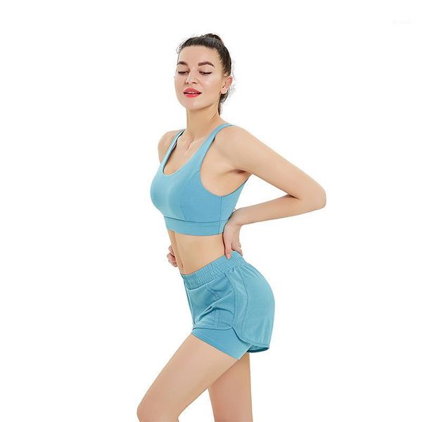 

yoga outfits short gym wear women running activewear set1, White;red