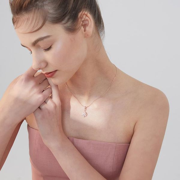 

xinwei 2020 новый изысканный циркон ожерелье японской и корейской версии student simple ключицы цепи подарок на день рождения, Silver