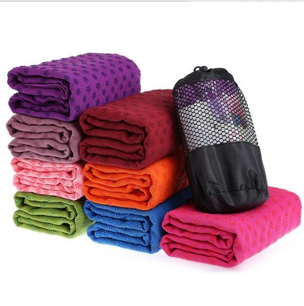 

microfiber yoga mat towel non-slip yoga fitness blankets with carrying mesh bag absorbent microfiber gym towel