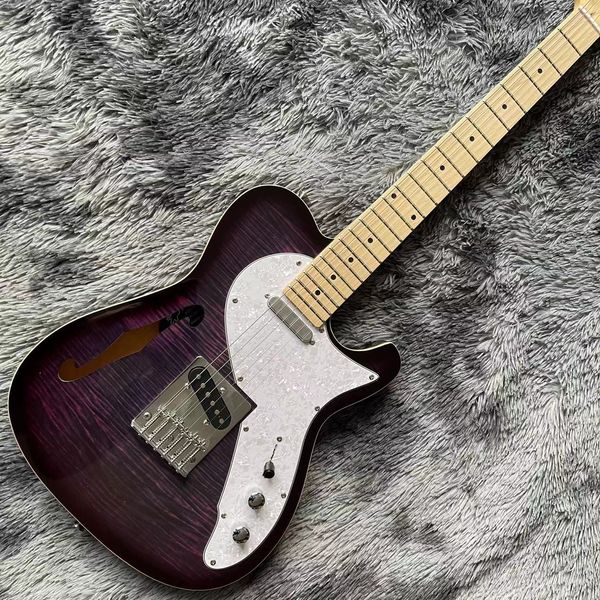 Kundenspezifische F-Loch-E-Gitarre mit halbhohlem Korpus in freundlichen Farben