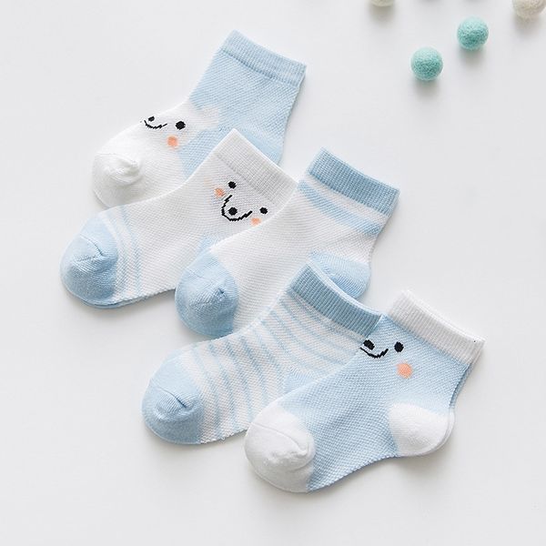 

5 pair/lot 0-1years old newborn socks spring cartoon animal baby socks for boys girls toddler mesh cute fox panda socks y201009, Pink;yellow
