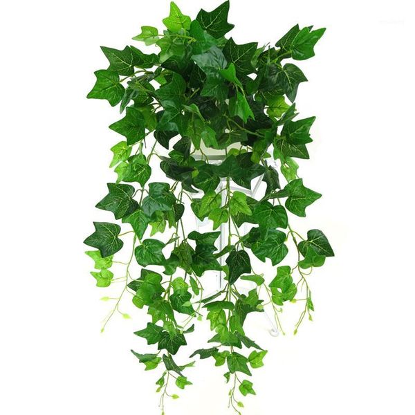 

decorative flowers & wreaths 10 forks 85cm artificial flower hanging green radish leave simulation plant for home garden wedding decoration