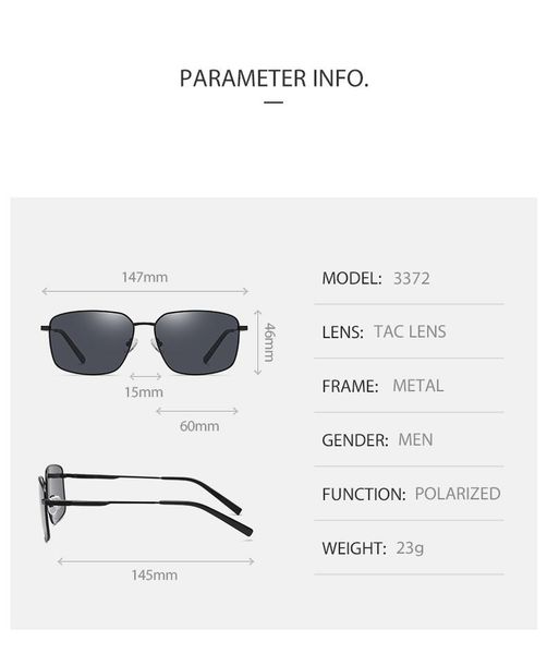 

new men's sunglasses metal box polarized sunglasses drawing two color driver's glasses, White;black