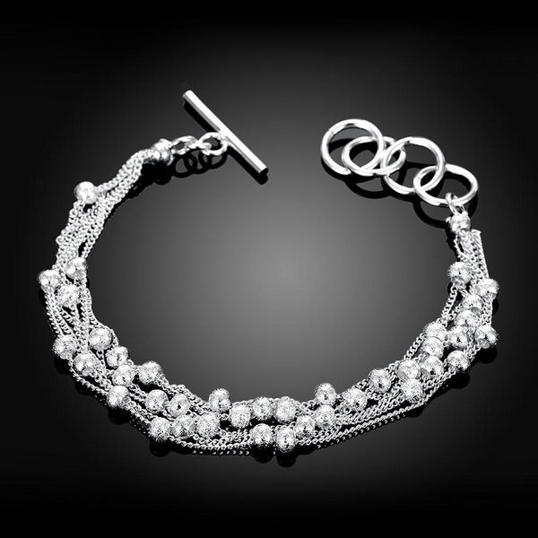 

wholesale beads chain silver bracelets for women lady wedding fashion jewelry christmas gifts cute gift h030 h sqcxjx, Black