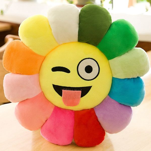 

2020 throw pillow colorful sunflower cushion smiley face sunflower cushion cushion pillow stuffed toy doll birthday gift girl