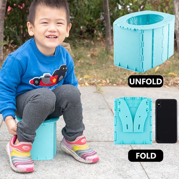 

safety portable baby outdoor travel pots boy girl foldaway toilet basin potty car travel baby folding potty kids training toilet lj201110