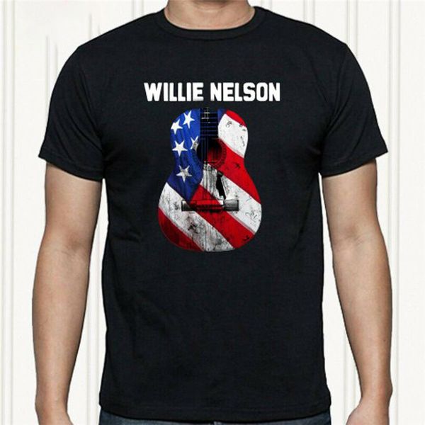 

willie nelson guitar symbol men's black t-shirt size s to 3xl light sport hooded sweatshirt hoodie