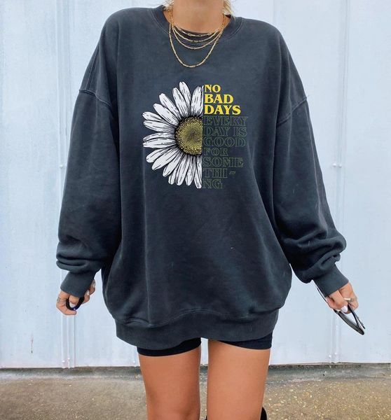

harajuku sunflower sweatshirt oversize women men long sleeve o neck loose hooded sweatshirt long sleeve pullovers xxxl, Black