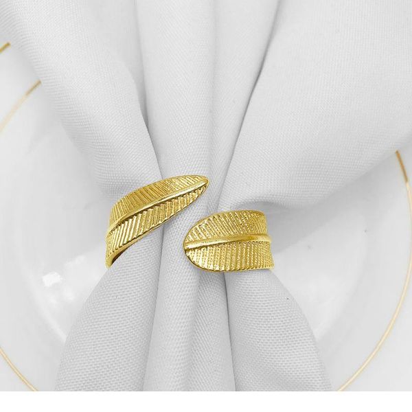 

fashion leaves carved metal napkin rings adjustable buckles serviette holder for wedding party restaurant kitchen din qylyng