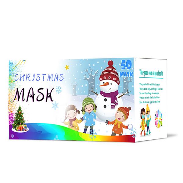 

loop children's disposable christmas face industrial 3ply ear 50pc breathable sports cartoon print mask