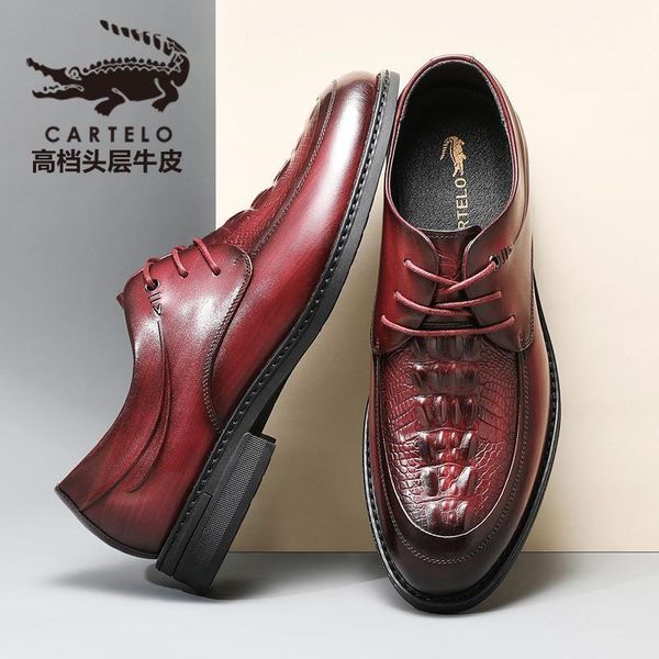 

dress shoes men's autumn leather business high-end british retro fashion1, Black