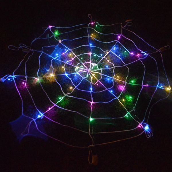 

p2k47 selling colorful luminous lamp lighting xhxlq luminous festival spider web theme decorative line spider web led ghost