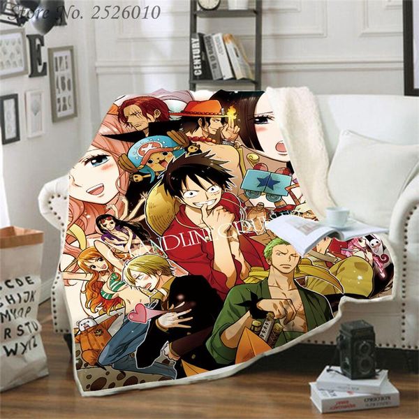 

throw blanket anime one piece 3d velvet plush blanket bedspread for kids girls sherpa couch quilt cover travel 07