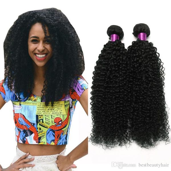 

4pcs mongolian brazilian kinky curly hair weave bundles afro mongolian kinky curly human hair extensions brazilian kinky curly hair wefts, Black