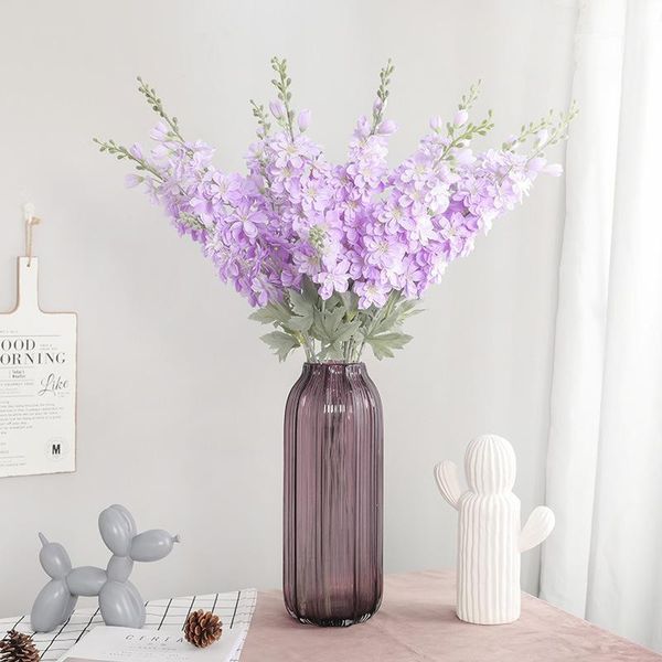 

beautiful new delphinium flower branch flores silk artificial flowers for home wedding decoration fleur artificielle1