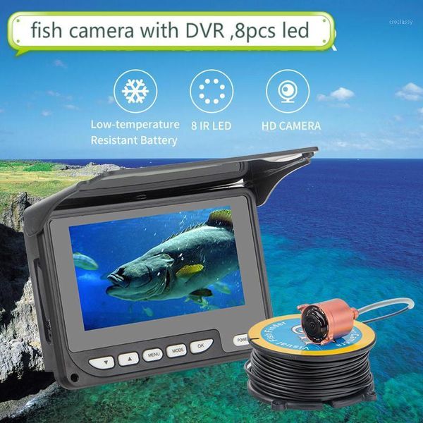 

cameras underwater fishing camera 4.3" inch 15m 30m 1200tvl fish finder 8pcs infrared lamp for ice/sea1